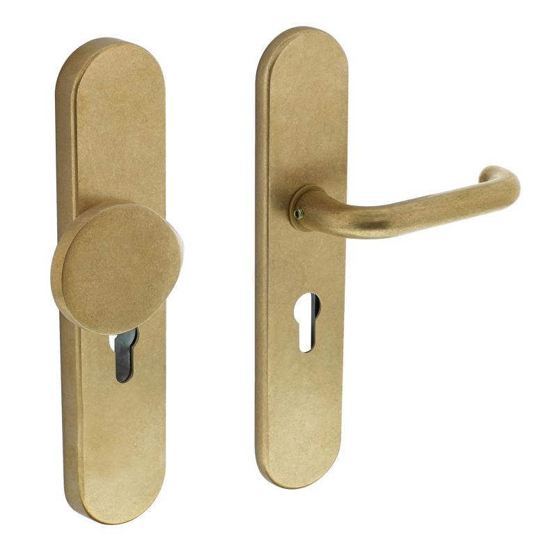 Intersteel Veiligheidsbeslag SKG3 profielcilindergat 55 mm ovaal messing getrommeld